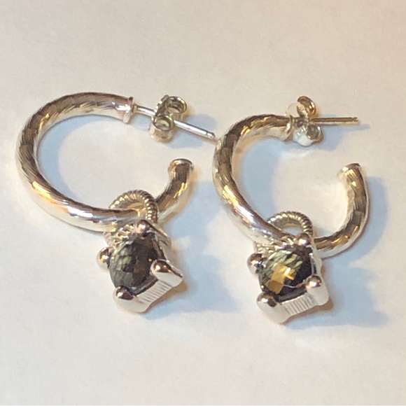 Judith Ripka Smoky Quartz Compose Eaarings - Picture 3 of 7